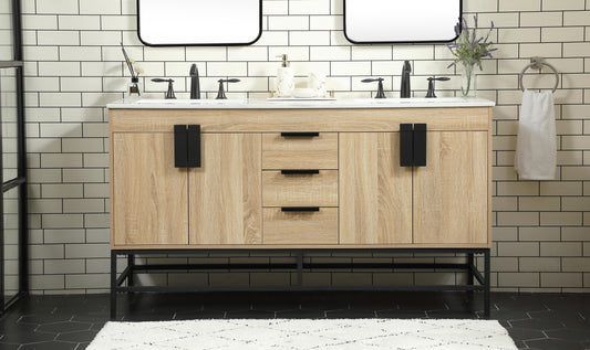 60 inch Double Bathroom Vanity in Mango Wood - BC420D6034MW