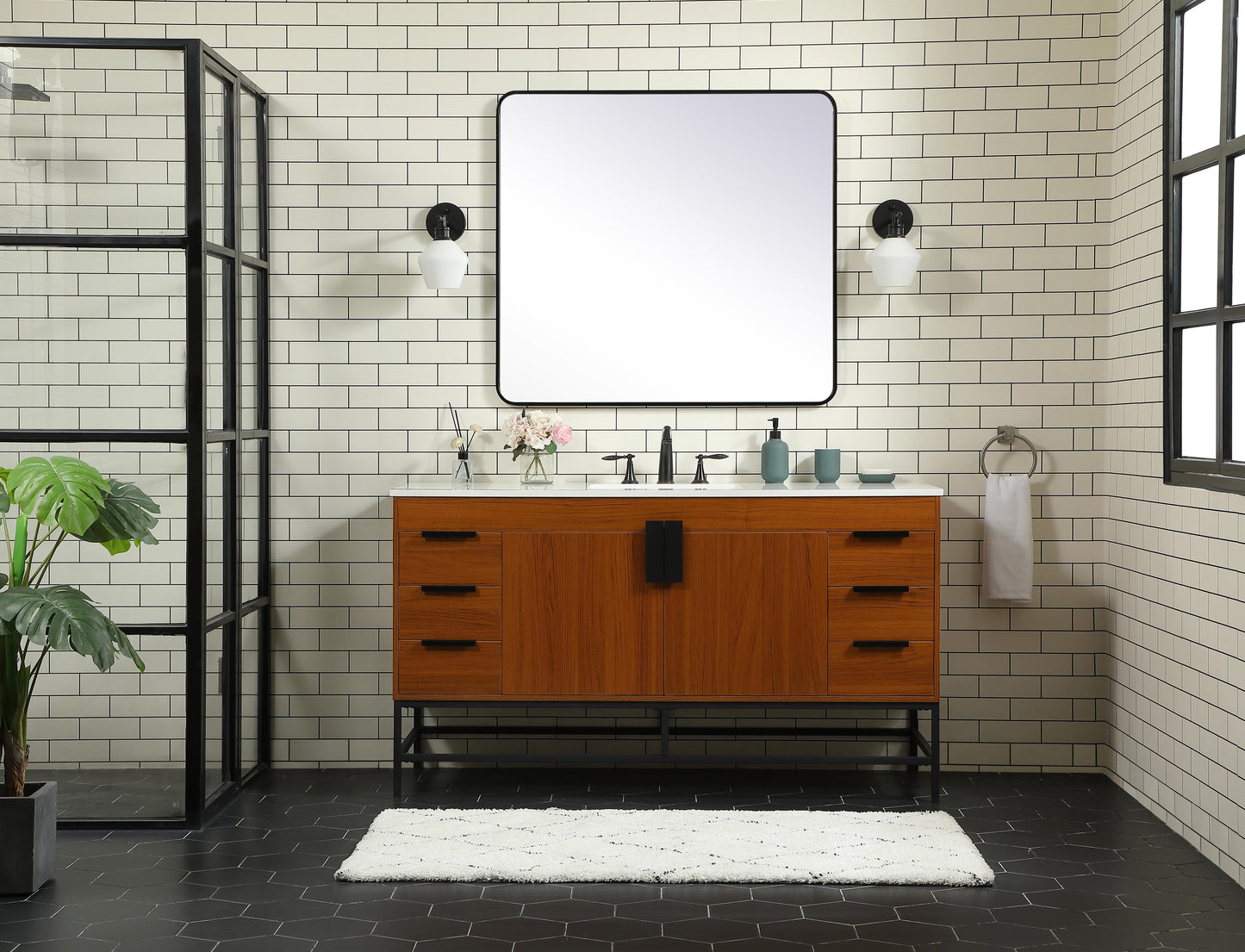 60 inch Single Bathroom Vanity in Teak - BC4206034TK