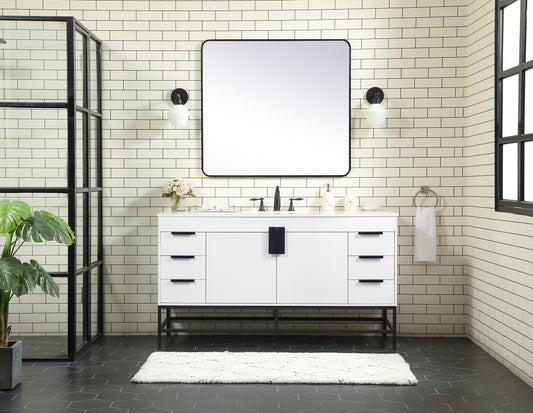 60 inch Single Bathroom Vanity in White - BC4206034WH