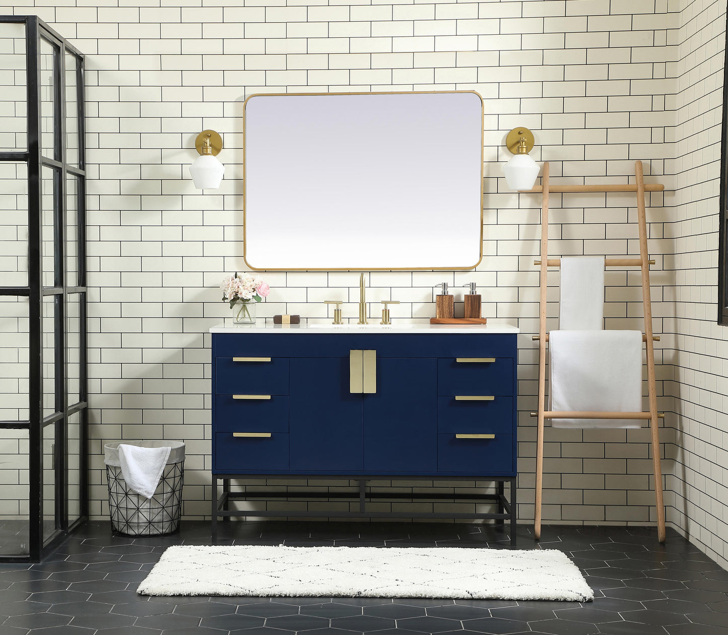 48 inch Single Bathroom Vanity in Blue - BC4204834BL