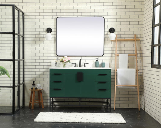 48 inch Single Bathroom Vanity in Green with backsplash - BC4204834GN-BS