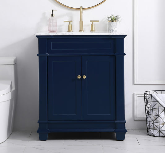 30 inch Single Bathroom Vanity Set in Blue - BC4303035BL