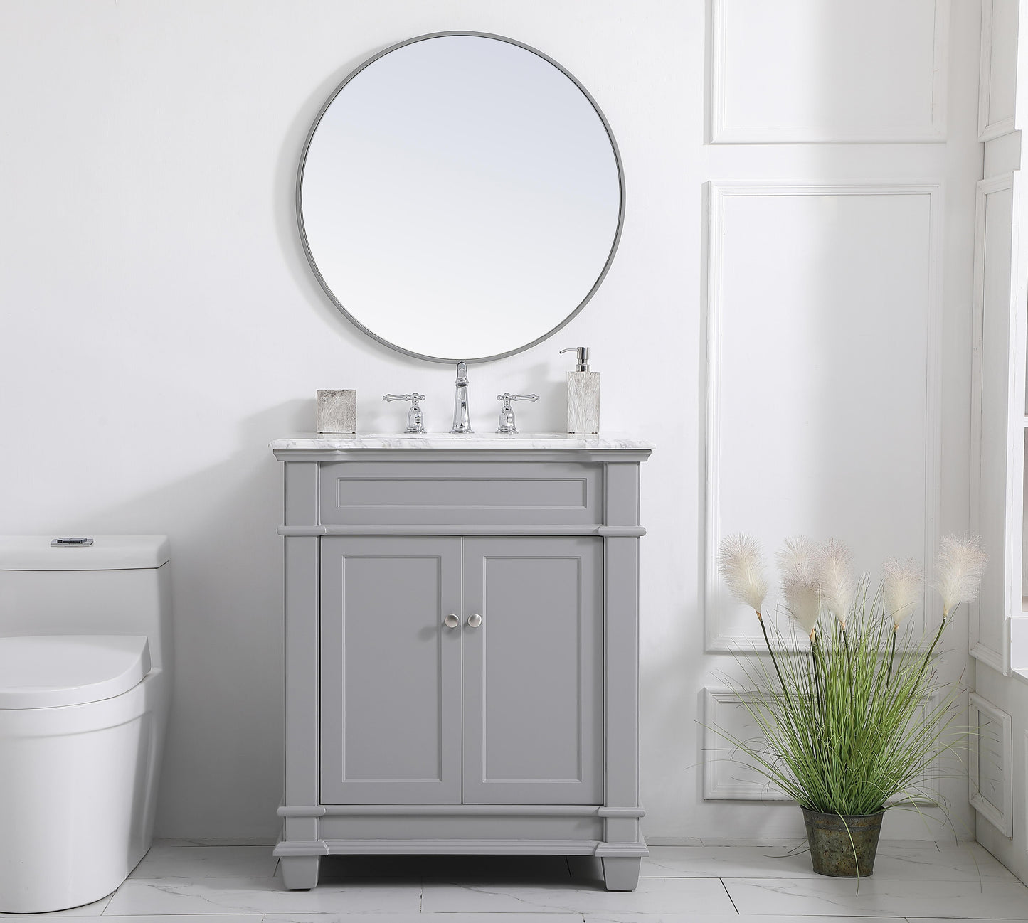 30 inch Single Bathroom Vanity Set in Grey - BC4303035GR