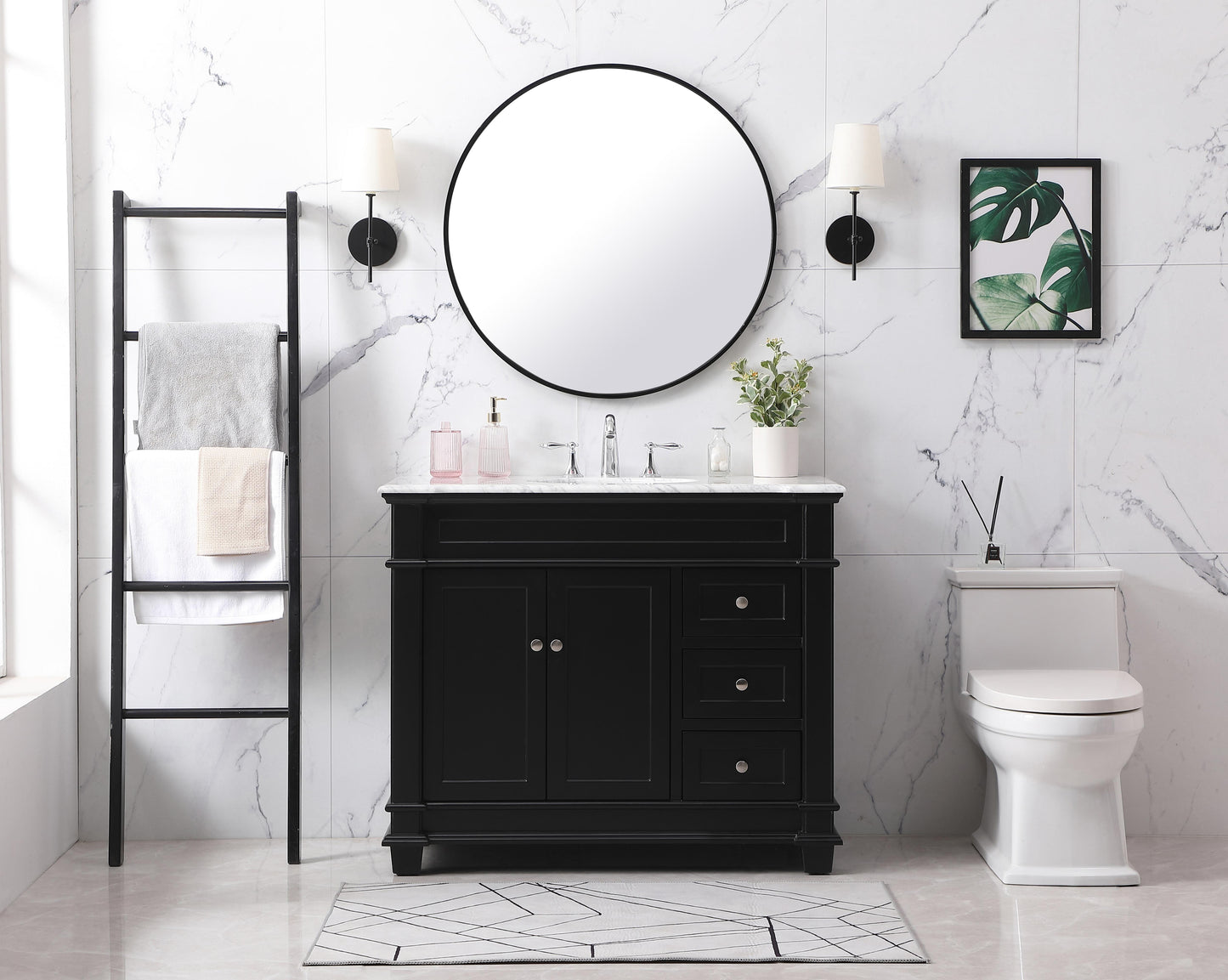 42 inch Single Bathroom Vanity Set in Black - BC4304235BK