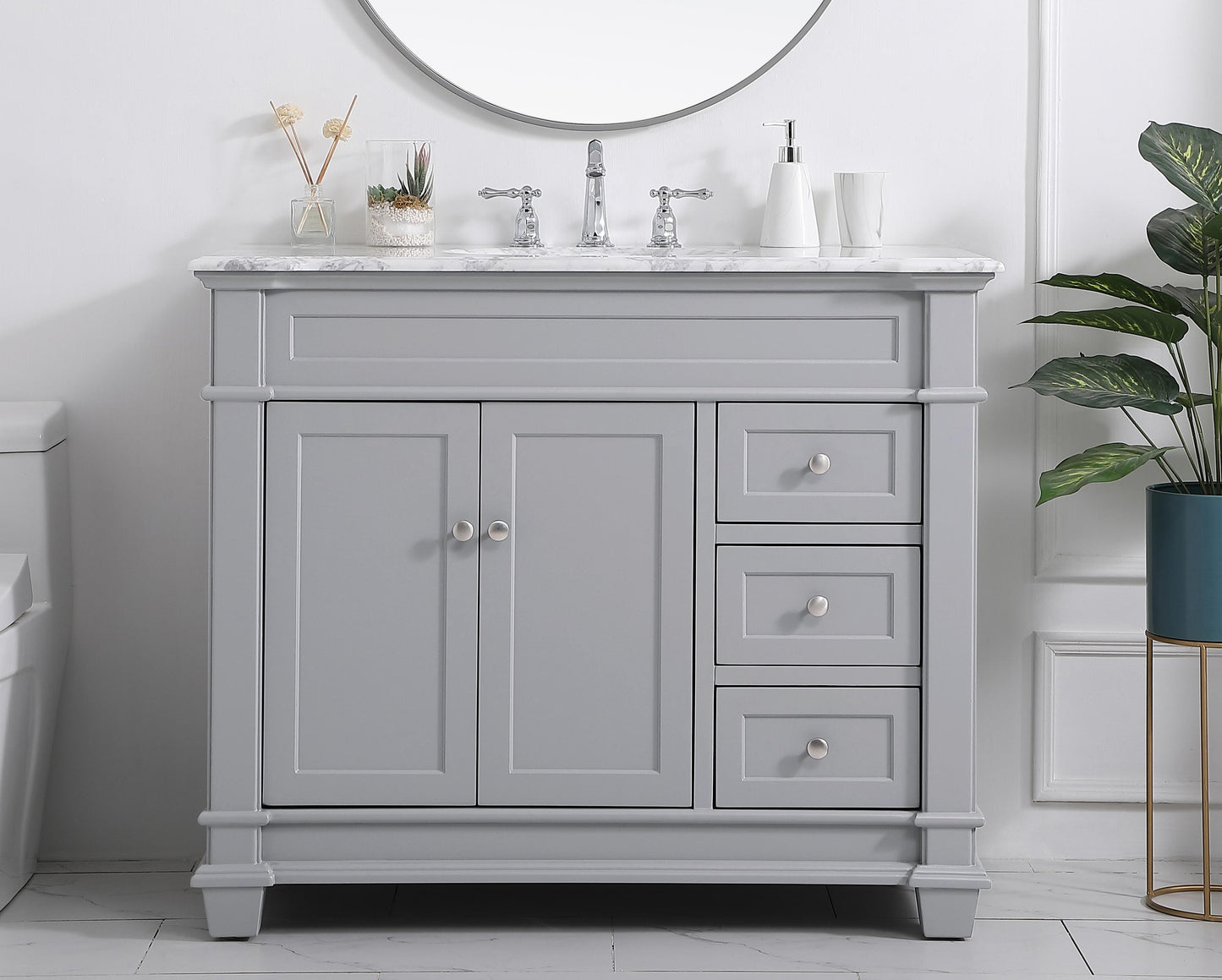 42 inch Single Bathroom Vanity Set in Grey - BC4304235GR