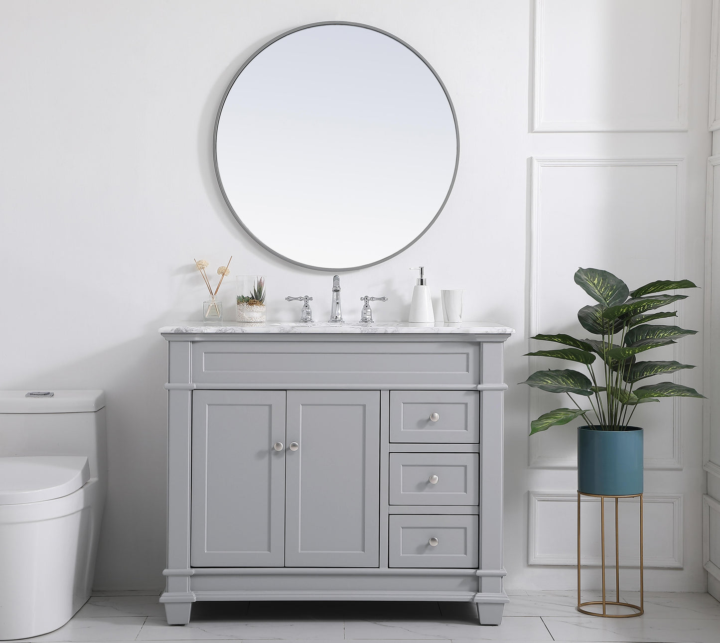 42 inch Single Bathroom Vanity Set in Grey - BC4304235GR