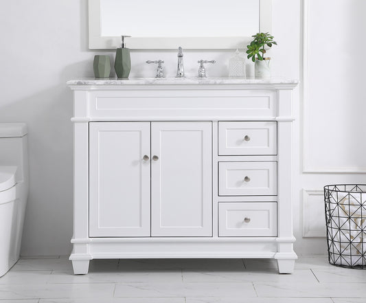 42 inch Single Bathroom Vanity Set in White - BC4304235WH