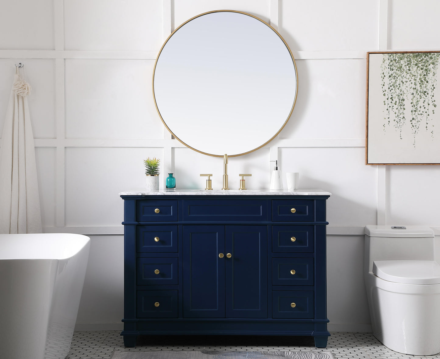 48 inch Single Bathroom Vanity Set in Blue - BC4304835BL