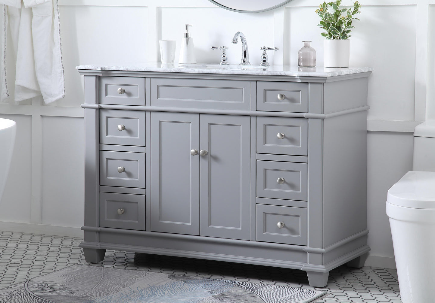 48 inch Single Bathroom Vanity Set in Grey - BC4304835GR