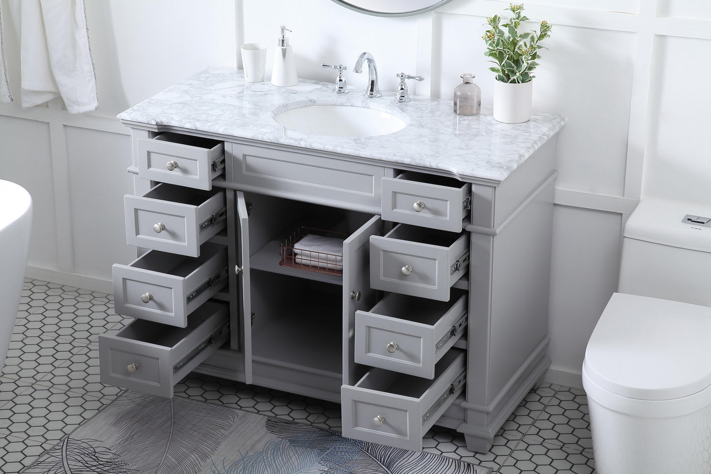 48 inch Single Bathroom Vanity Set in Grey - BC4304835GR