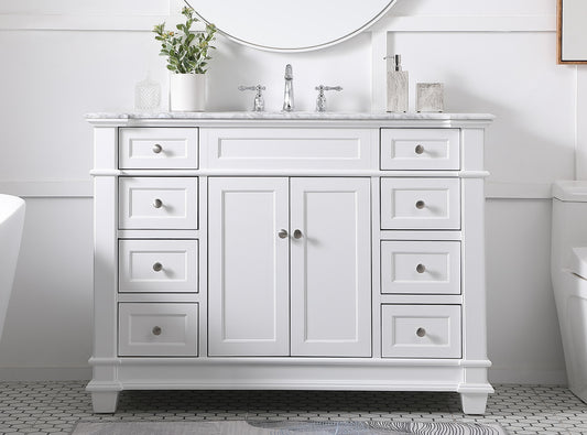 48 inch Single Bathroom Vanity Set in White - BC4304835WH