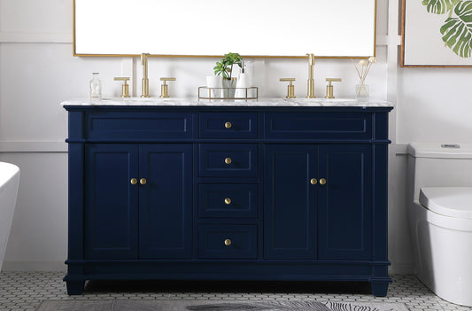 60 inch Double Bathroom Vanity Set in Blue - BC430D6035BL