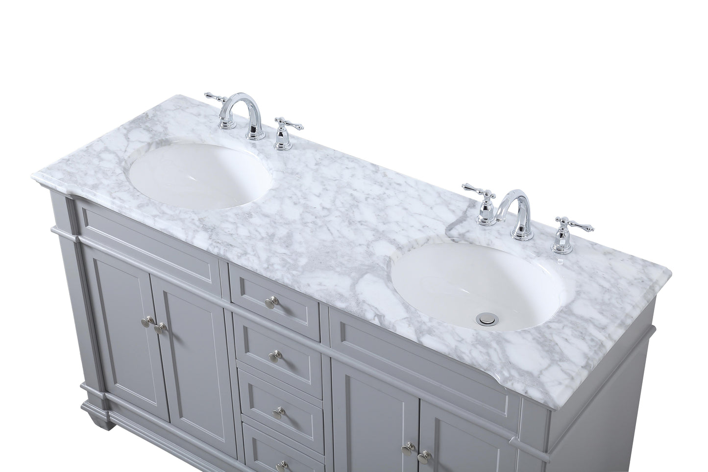 60 inch Double Bathroom Vanity Set in Grey - BC430D6035GR