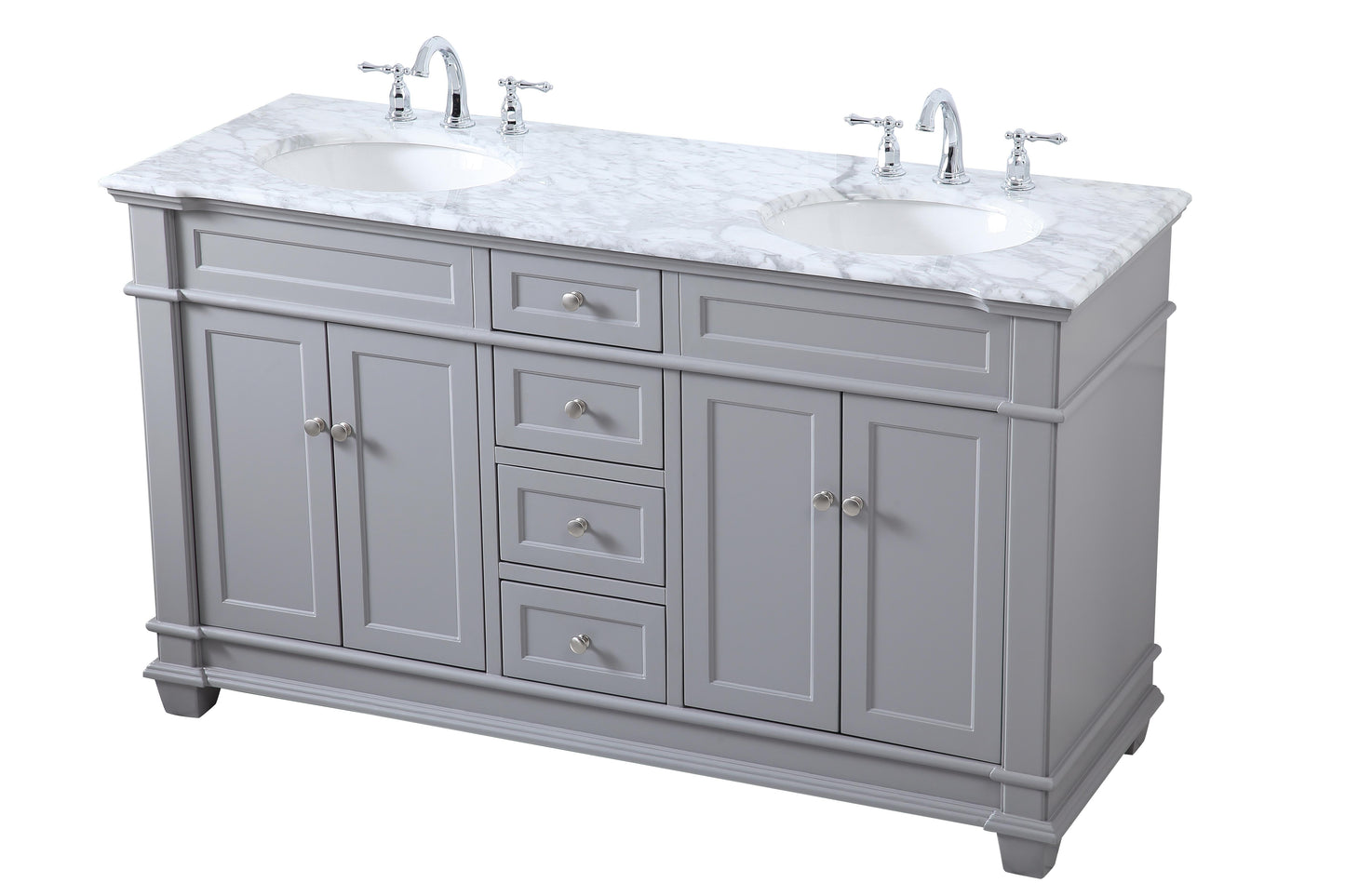 60 inch Double Bathroom Vanity Set in Grey - BC430D6035GR