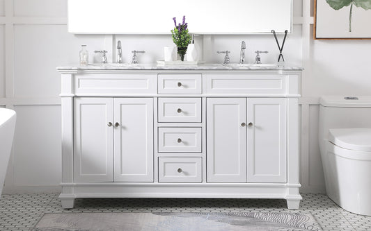 60 inch Double Bathroom Vanity Set in White - BC430D6035WH