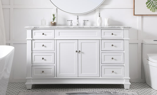 60 inch Single Bathroom Vanity Set in White - BC4306035WH