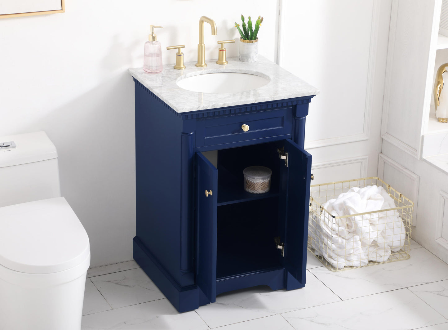 24 inch Single Bathroom Vanity in Blue