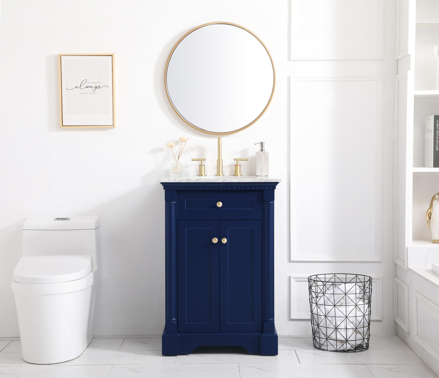 24 inch Single Bathroom Vanity in Blue