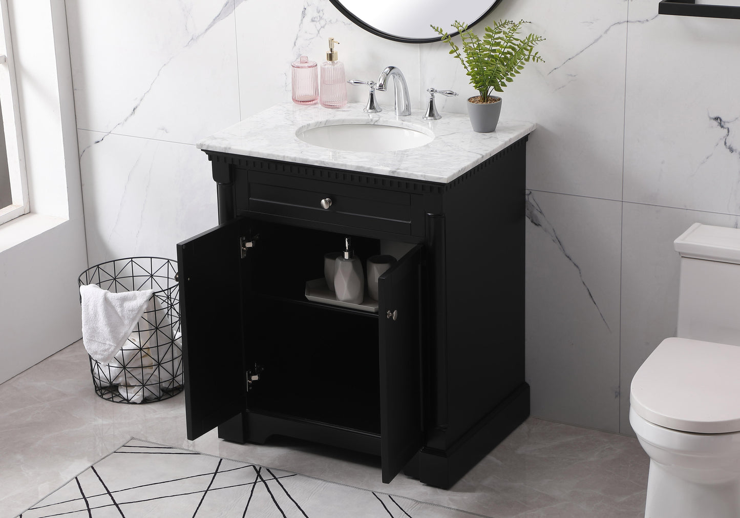 30 inch Single Bathroom Vanity Set in Black - BC4403035BK