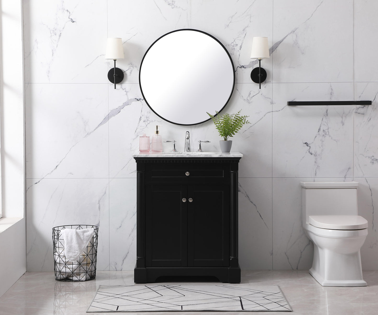 30 inch Single Bathroom Vanity Set in Black - BC4403035BK