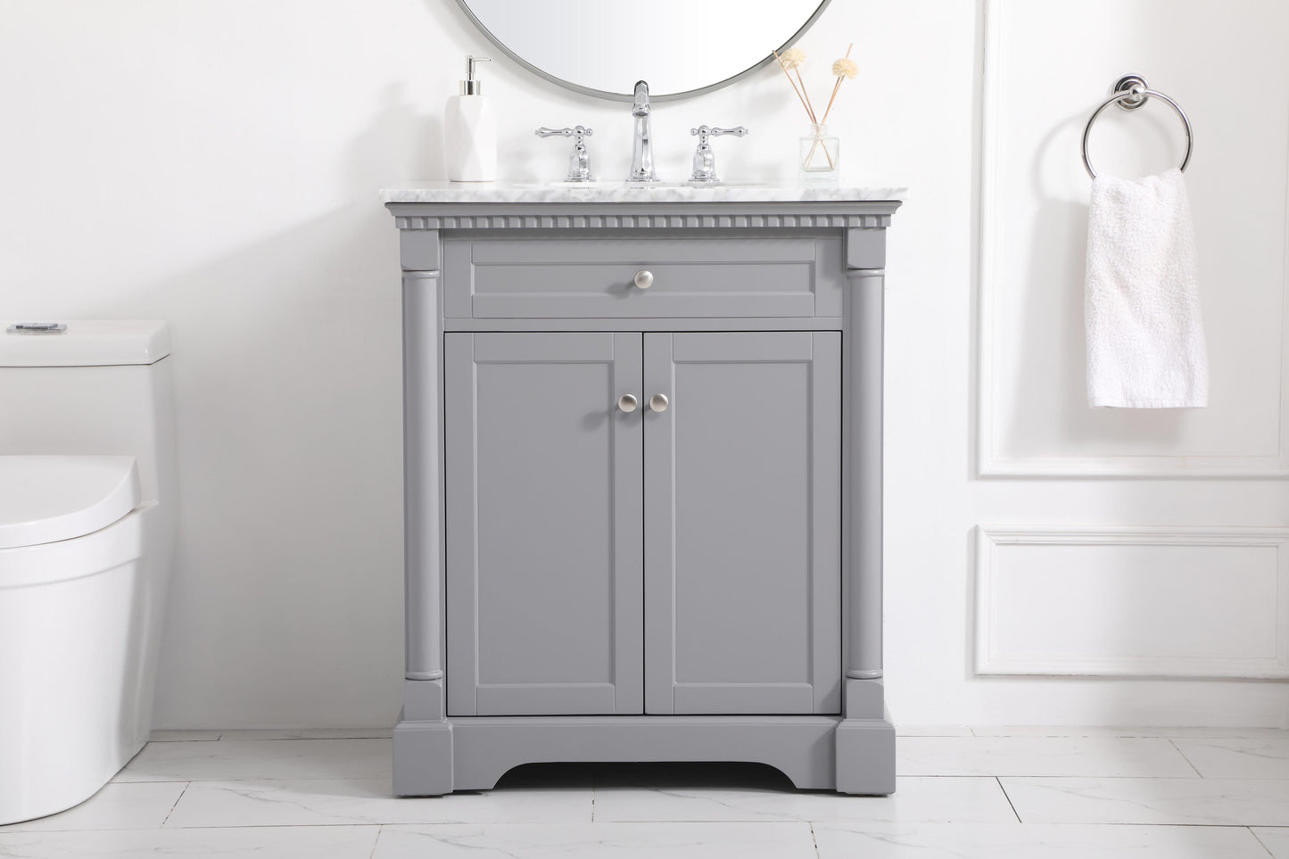 30 inch Single Bathroom Vanity in Grey