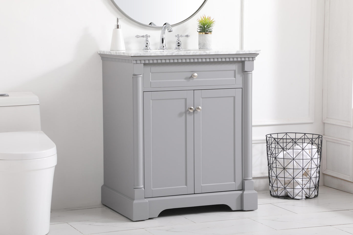 30 inch Single Bathroom Vanity in Grey