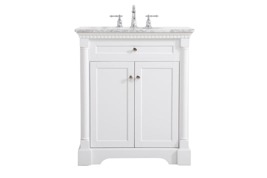 30 inch Single Bathroom Vanity in White