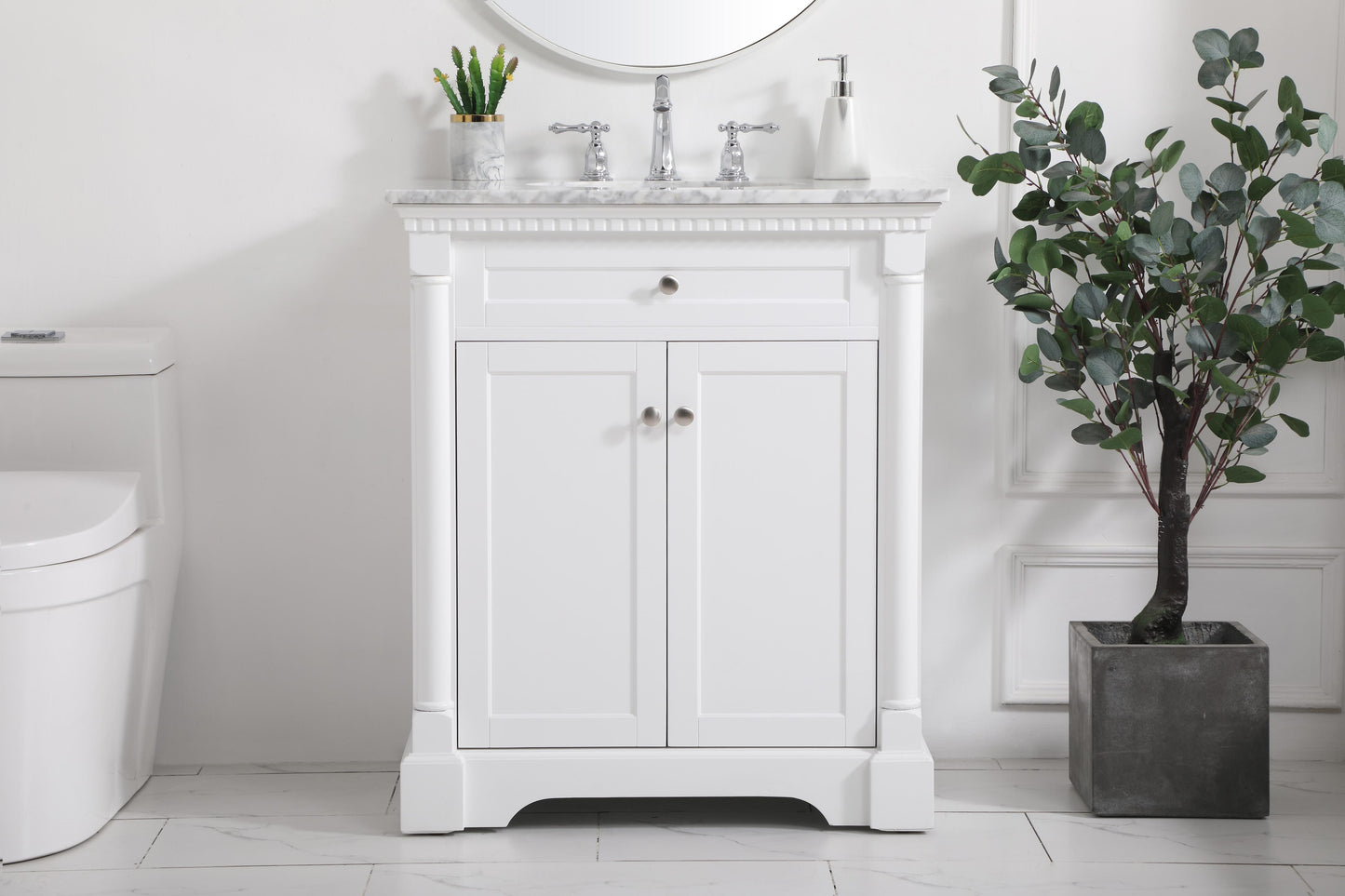 30 inch Single Bathroom Vanity in White