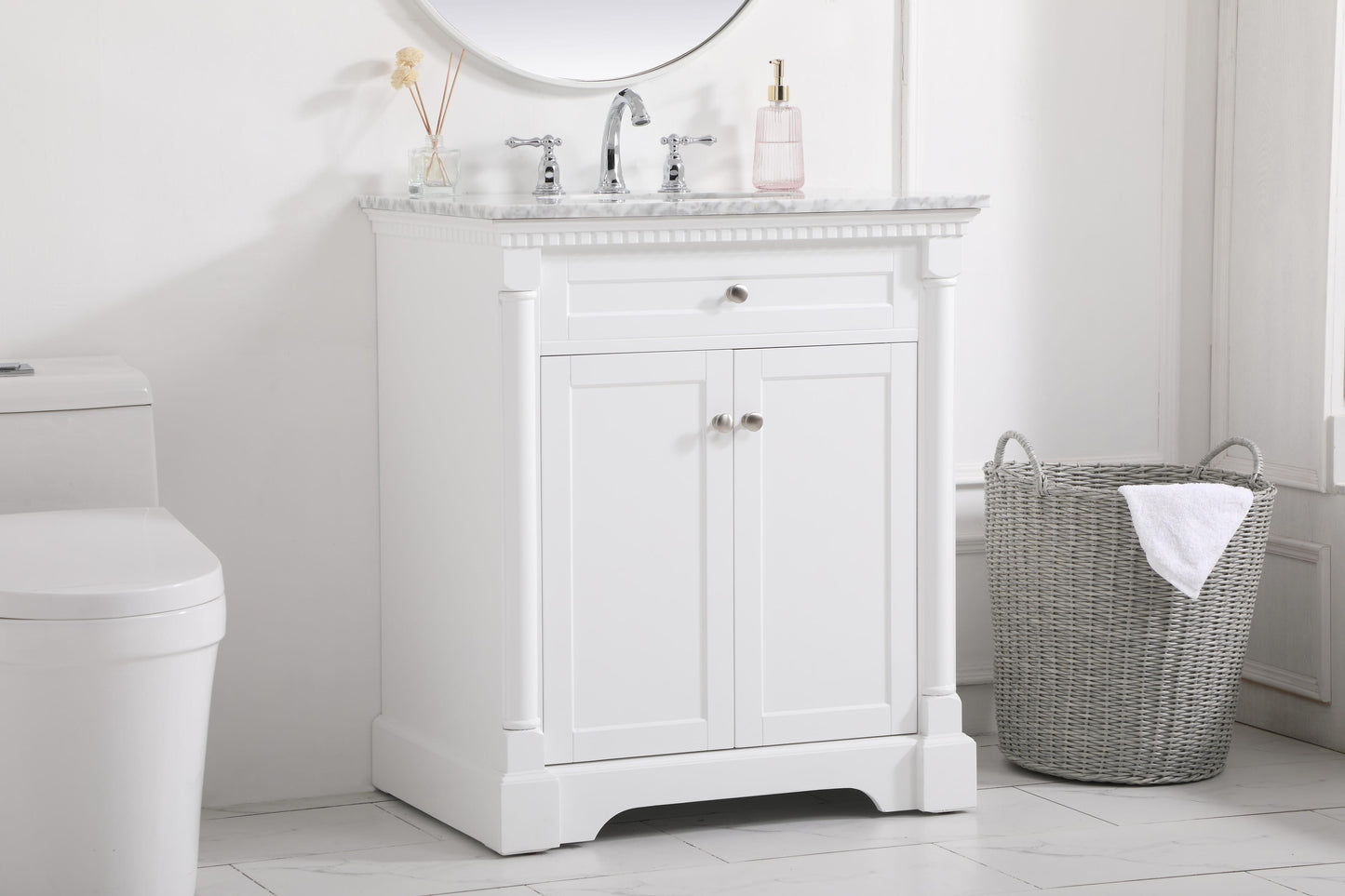 30 inch Single Bathroom Vanity in White