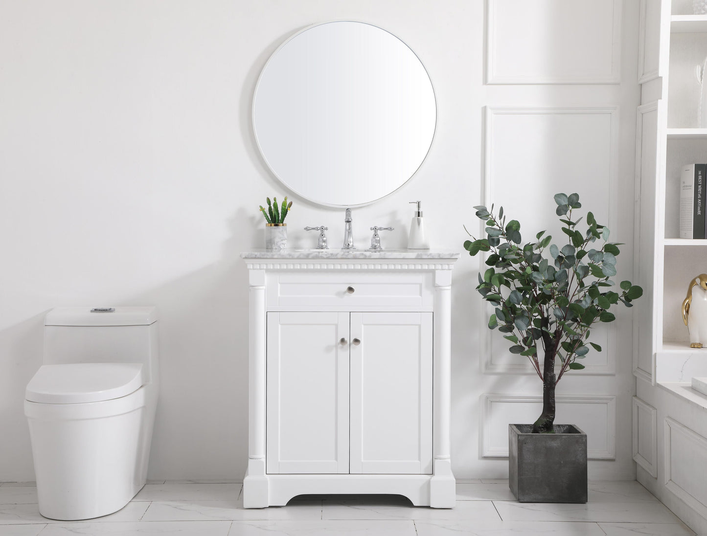 30 inch Single Bathroom Vanity in White