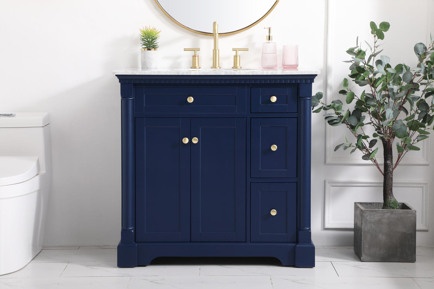 36 inch Single Bathroom Vanity in Blue