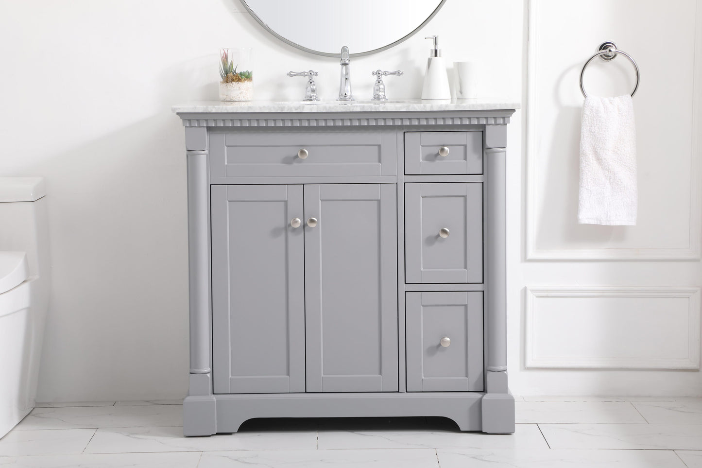 36 inch Single Bathroom Vanity in Grey