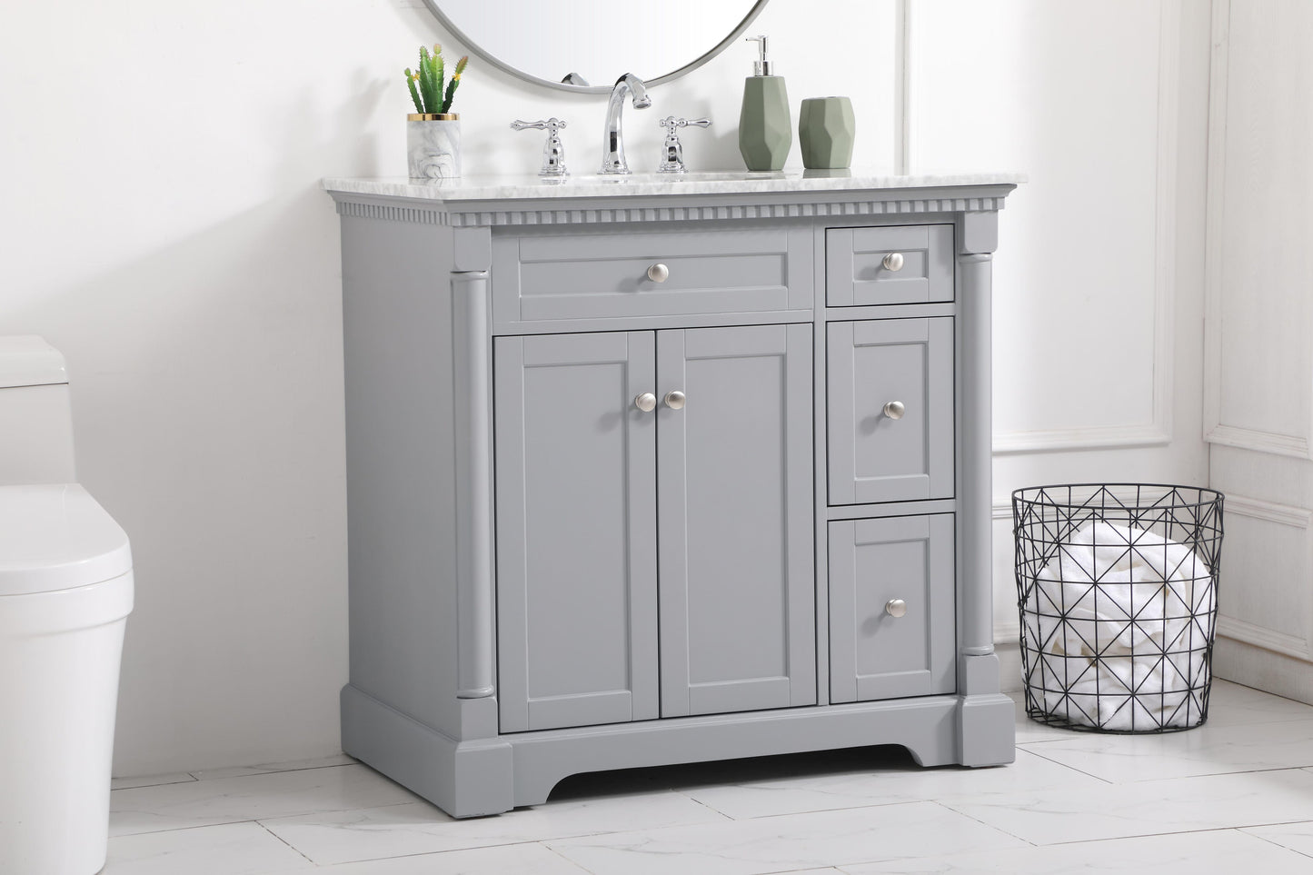 36 inch Single Bathroom Vanity in Grey