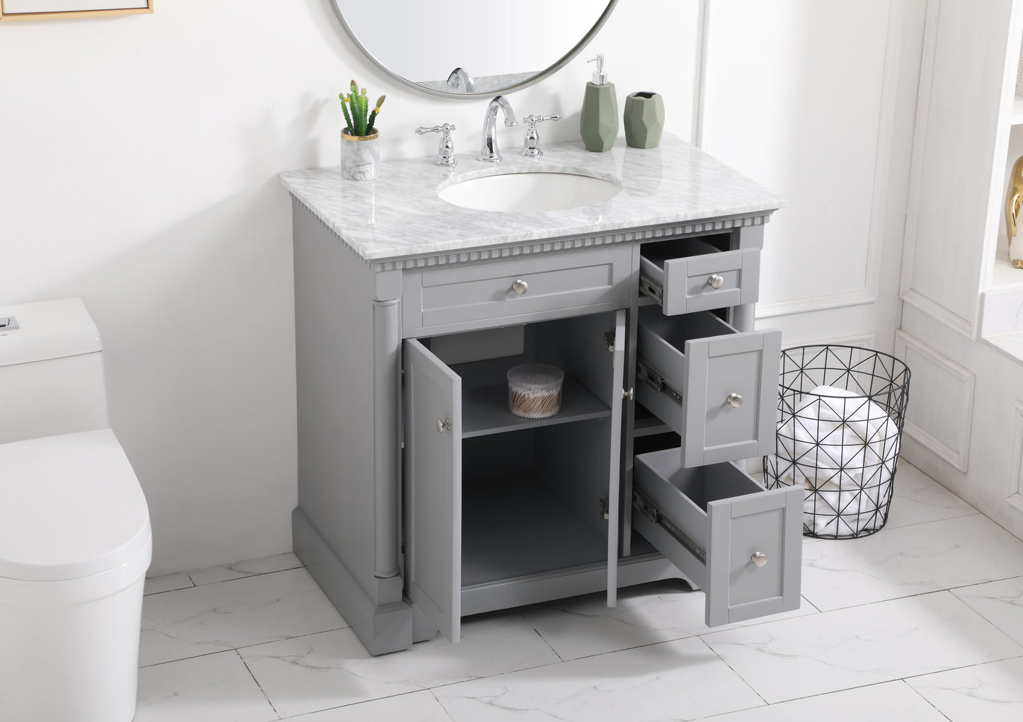 36 inch Single Bathroom Vanity in Grey