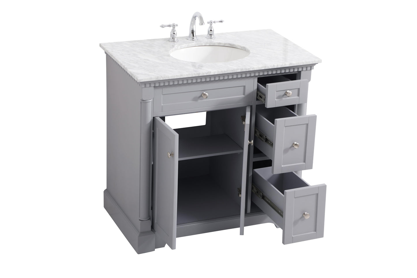 36 inch Single Bathroom Vanity in Grey