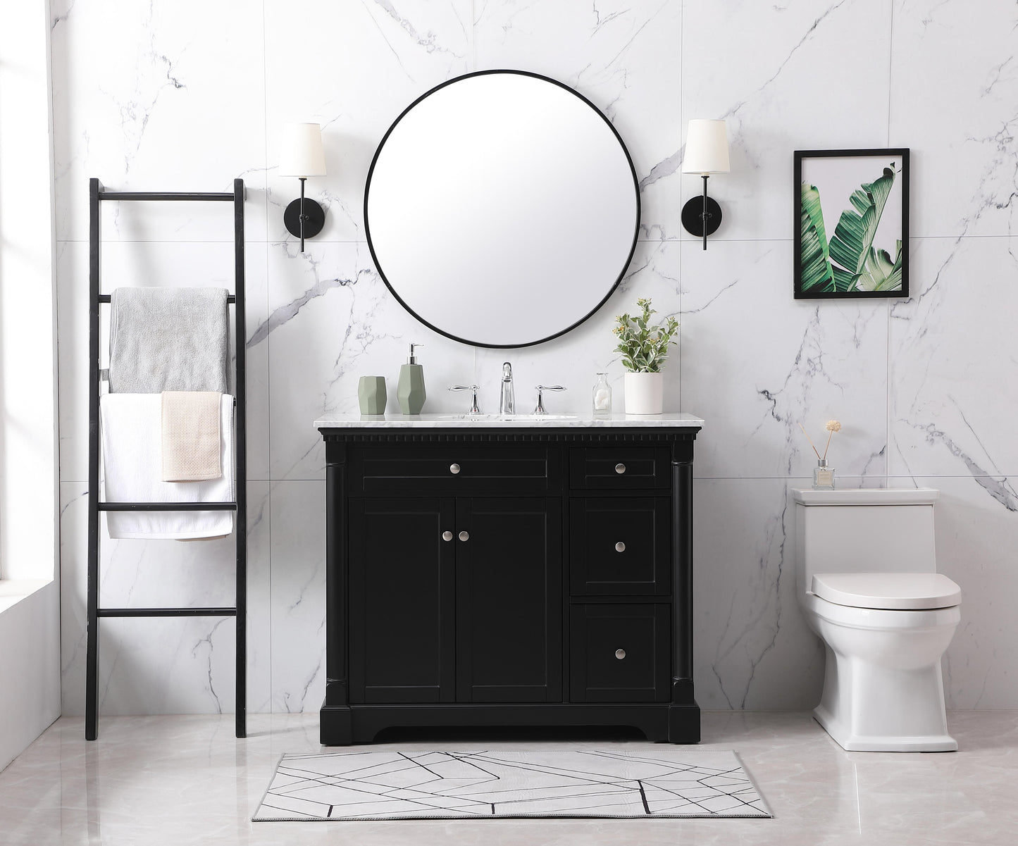 42 inch Single Bathroom Vanity Set in Black - BC4404235BK