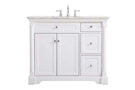 42 inch Single Bathroom Vanity in White