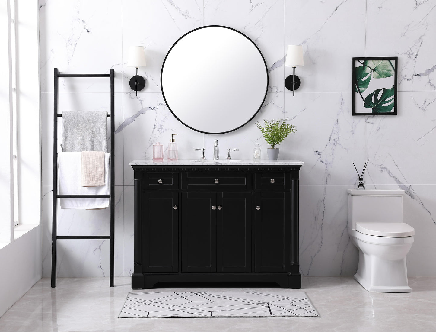 48 inch Single Bathroom Vanity Set in Black - BC4404835BK