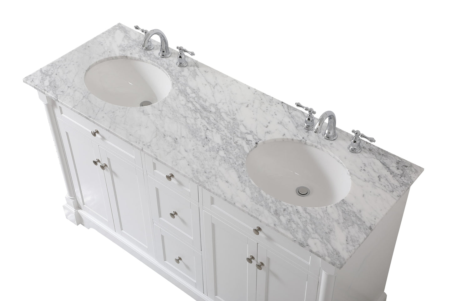 60 inch Double Bathroom Vanity in White