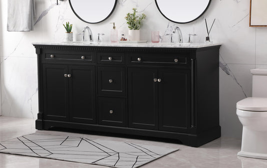 72 inch Double Bathroom Vanity Set in Black - BC440D7235BK