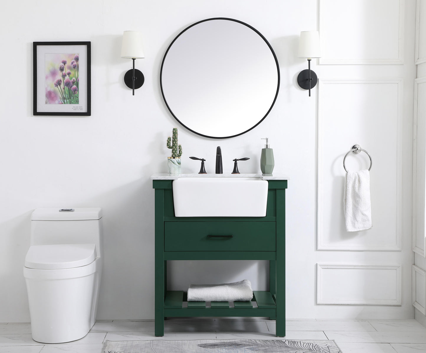 30 inch Single Bathroom Vanity in Green - BC4503034GN