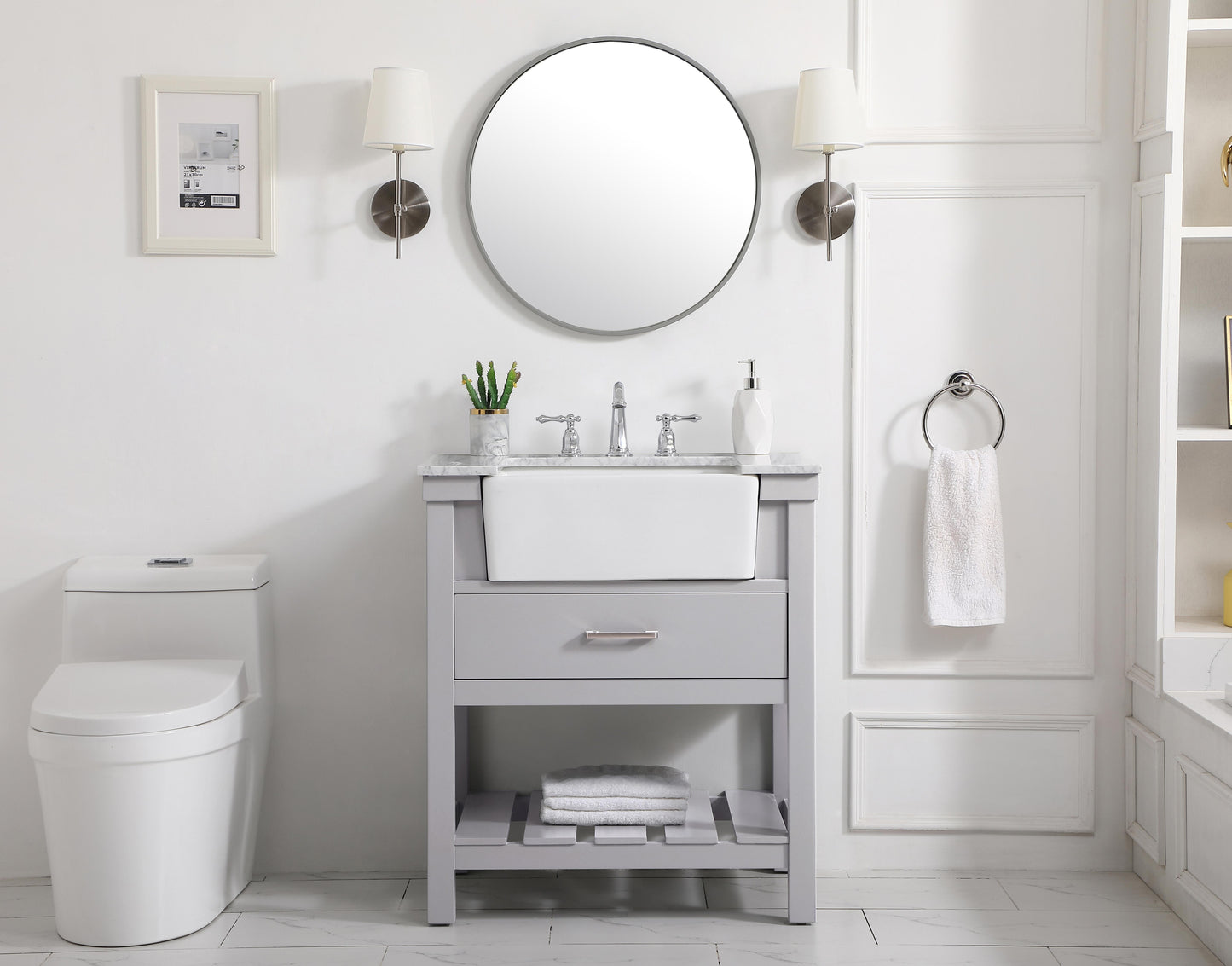 30 inch Single Bathroom Vanity in Grey - BC4503034GR