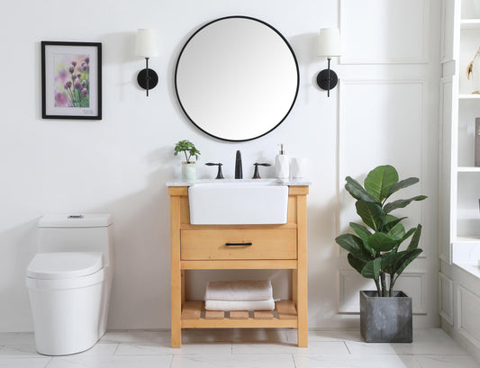 30 inch Single Bathroom Vanity in Natural Wood - BC4503034NW