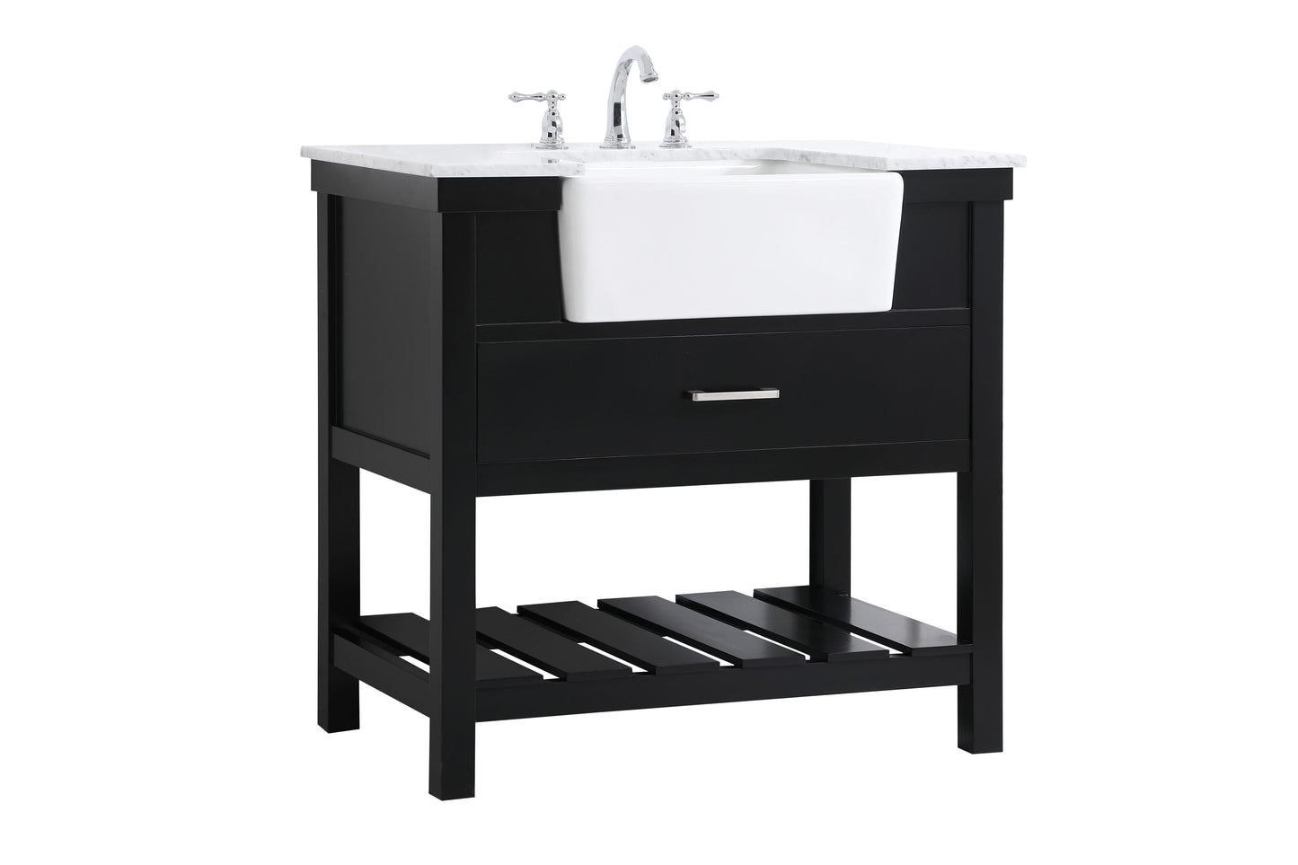 36 inch Single Bathroom Vanity in Black