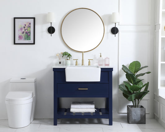 36 inch Single Bathroom Vanity in Blue - BC4503634BL