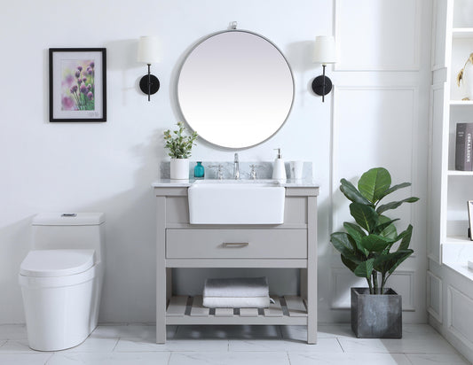 36 inch Single Bathroom Vanity in Grey with backsplash - BC4503634GR-BS