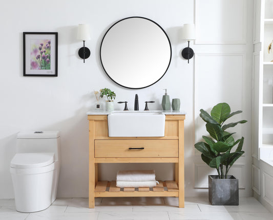 36 inch Single Bathroom Vanity in Natural Wood - BC4503634NW