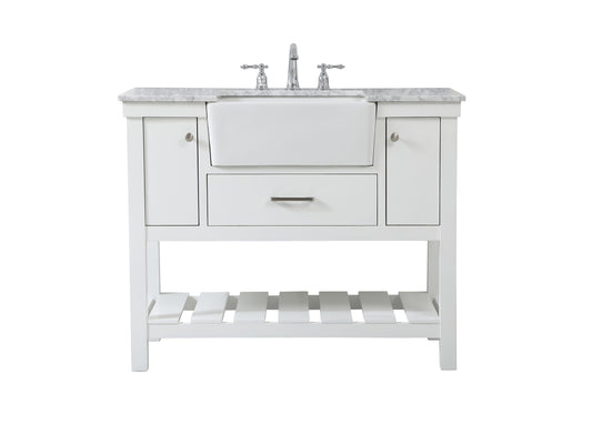 42 inch Single Bathroom Vanity in White