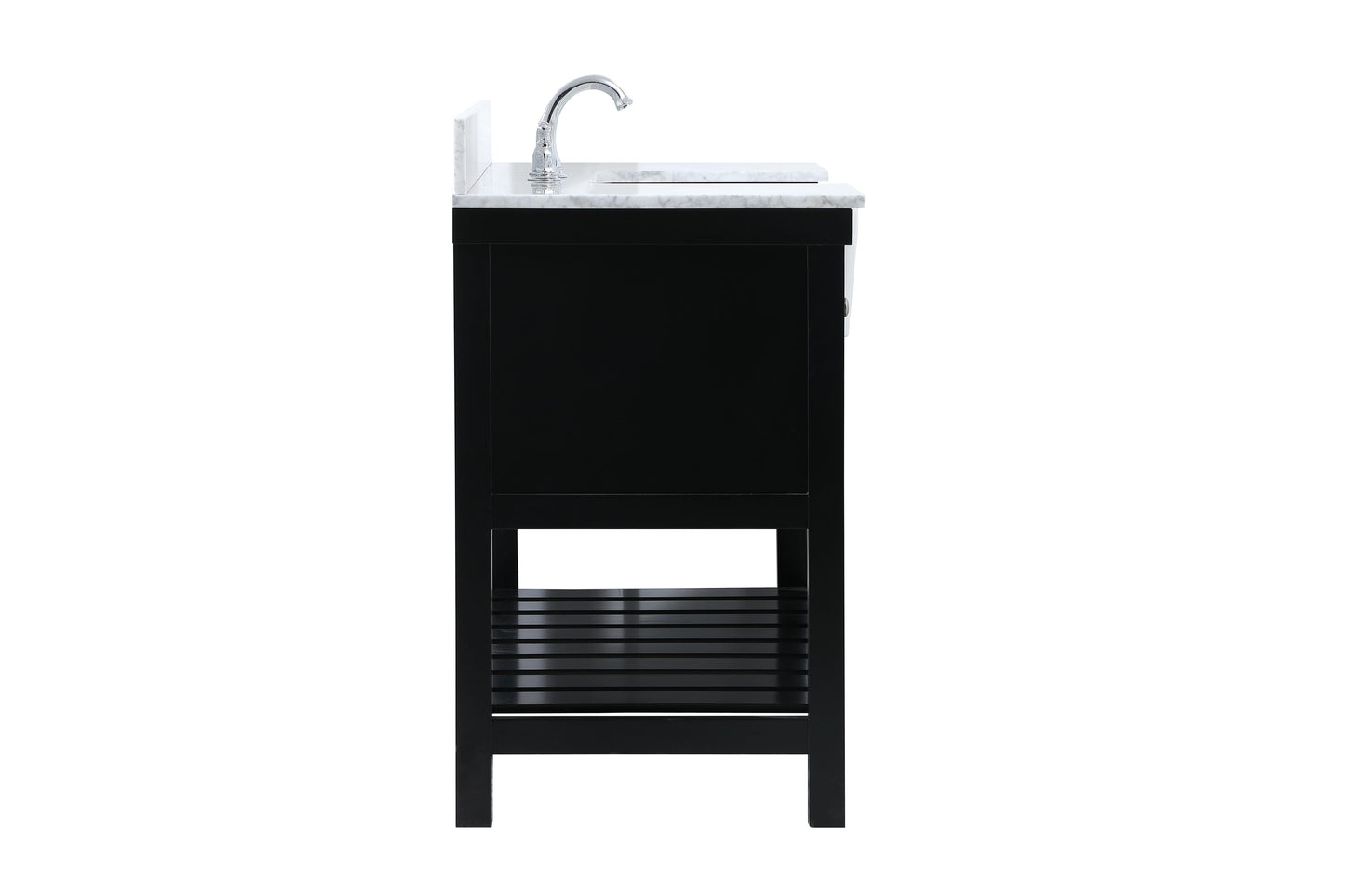 48 inch Single Bathroom Vanity in Black with backsplash