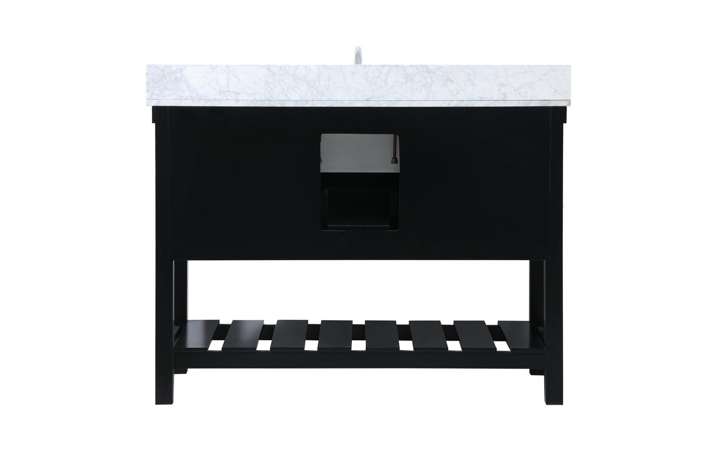 48 inch Single Bathroom Vanity in Black with backsplash